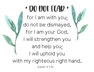 Isaiah 41:10 Do not fear