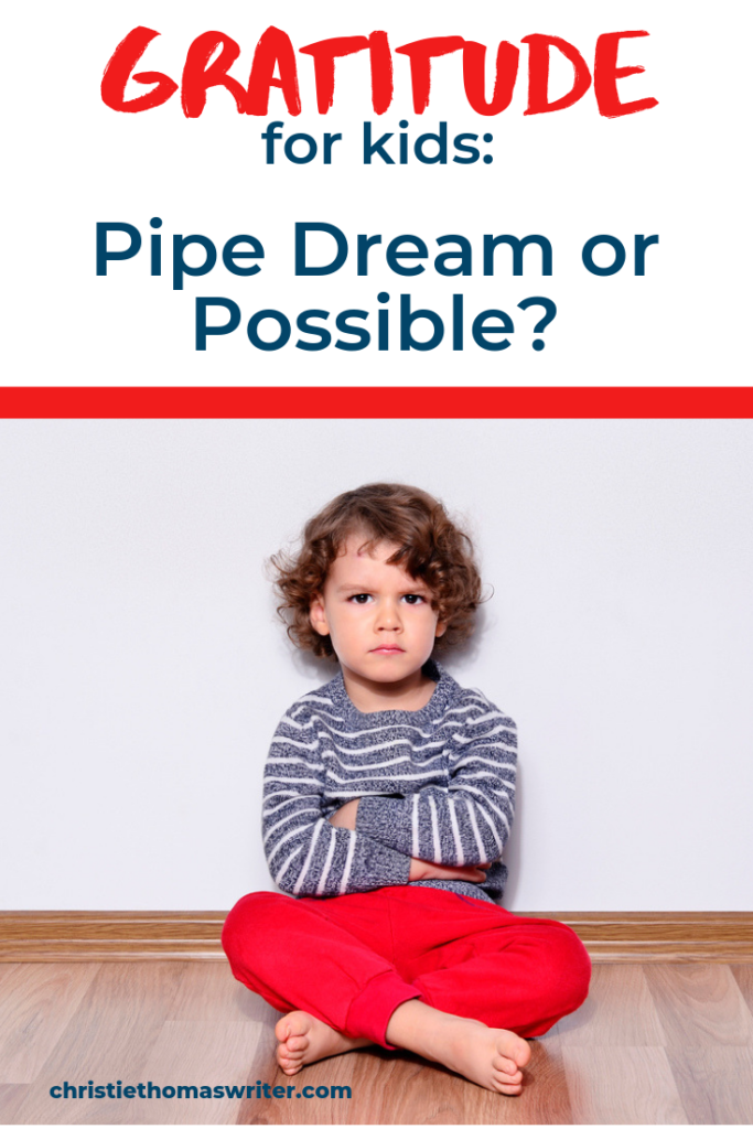 Gratitude for kids isn't just a pipe dream! Kids can be practicing gratitude along with their parents. Why would we want to practice gratitude? Because the power of gratitude to bring peace and joy to our lives is undeniable. #gratitude #thanksgiving #Christianparenting
