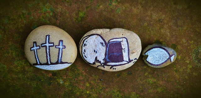 How to explain the Holy Spirit to a child, rocks depicting the passion of Christ