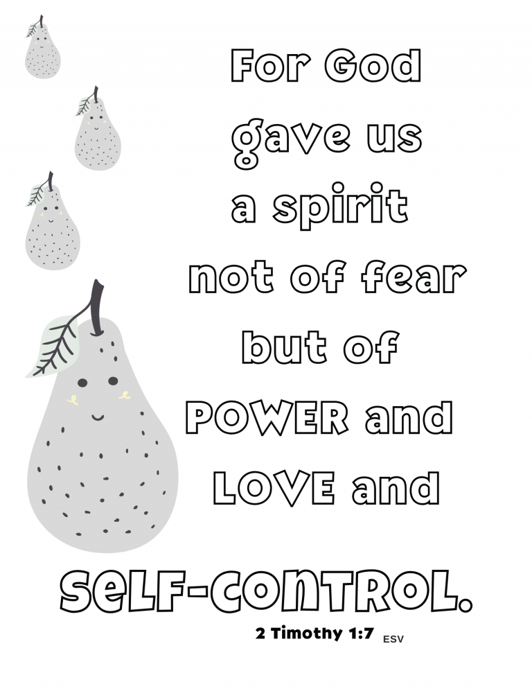 A Self-Control Sunday School Lesson from the Bible