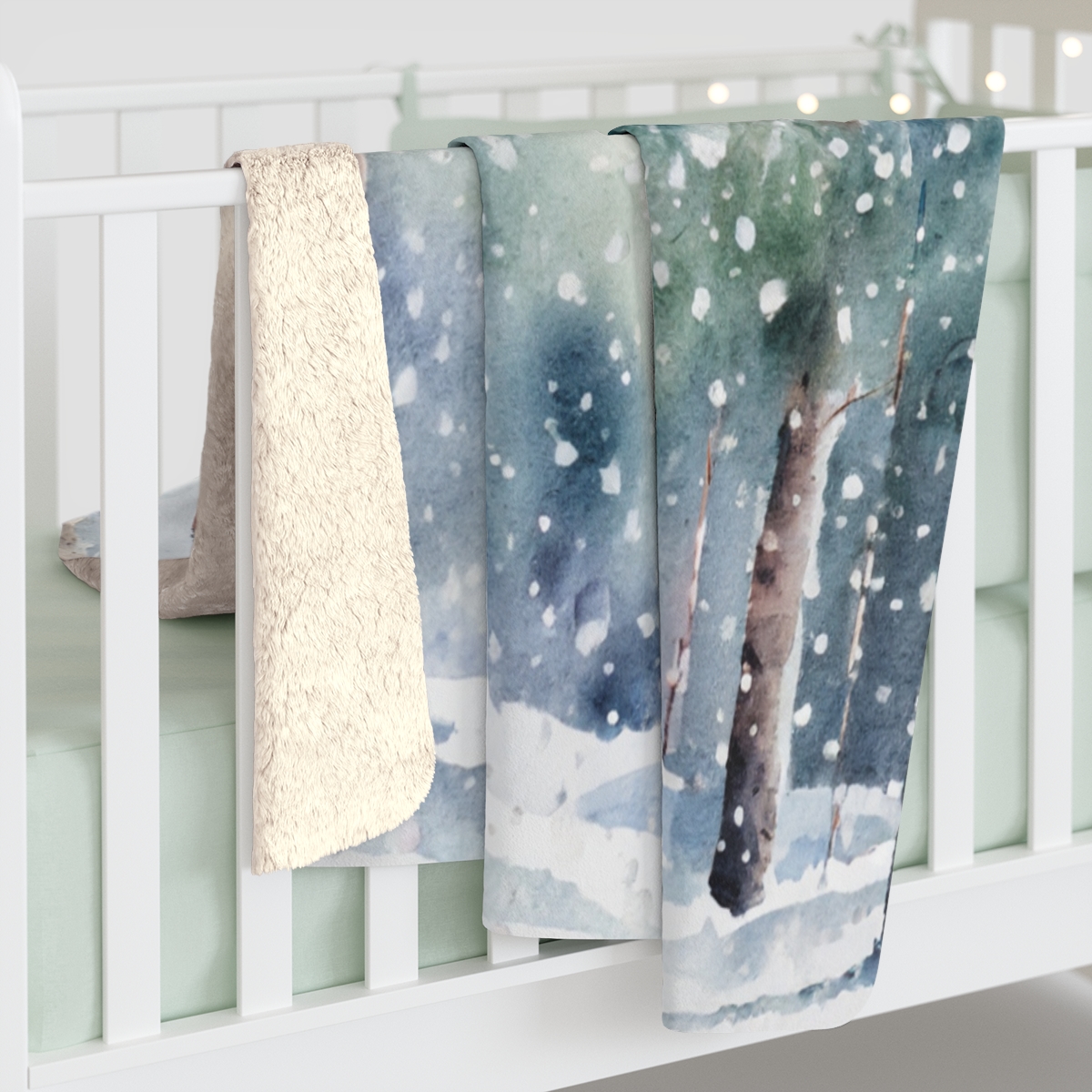 Snowy Forest Blessing Blanket (Sherpa Fleece) - Image 5
