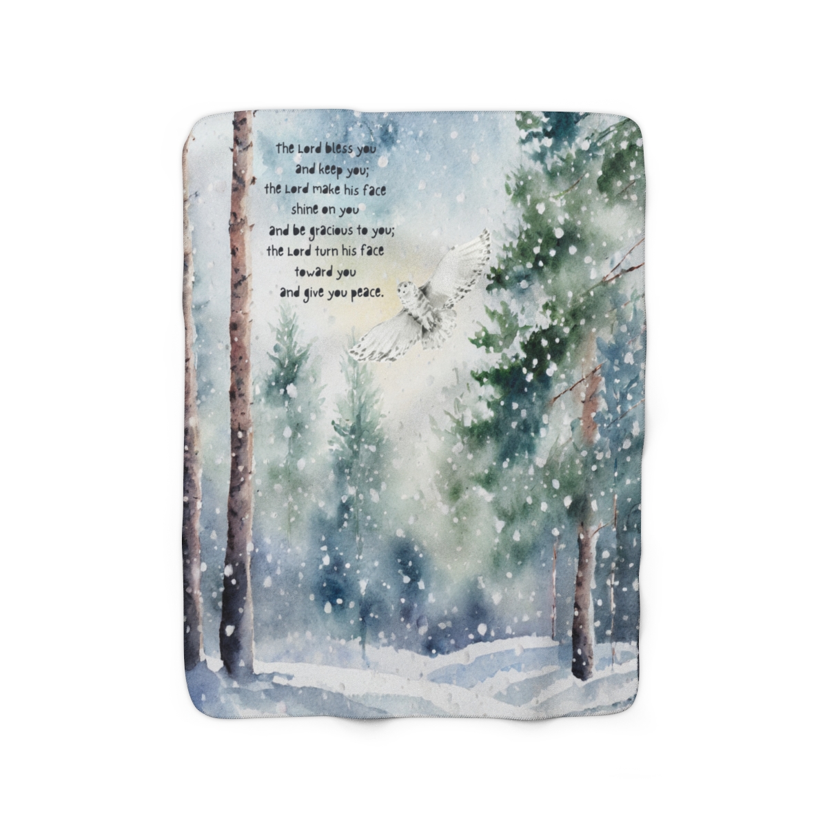 Snowy Forest Blessing Blanket (Sherpa Fleece)