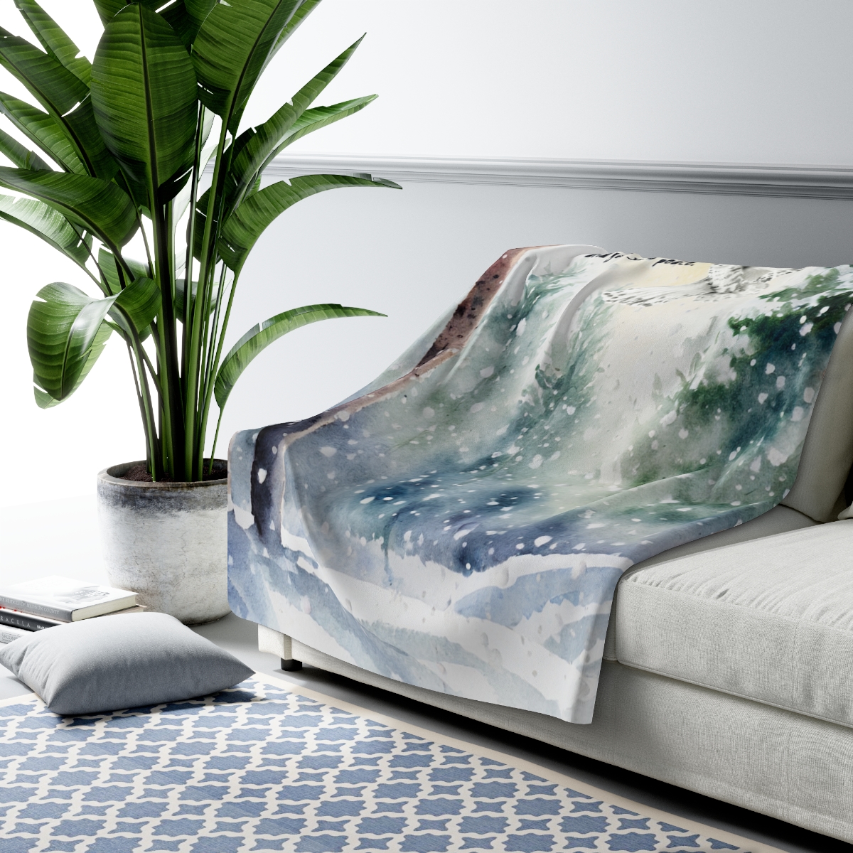 Snowy Forest Blessing Blanket (Sherpa Fleece) - Image 4