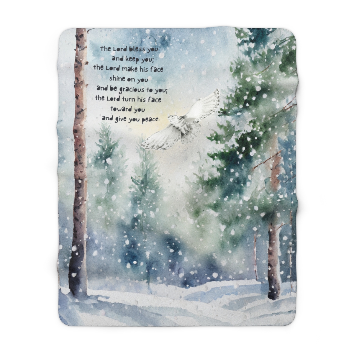 Snowy Forest Blessing Blanket (Sherpa Fleece) - Image 6