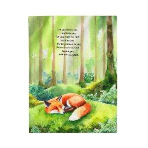 Sleeping Fox Blessing Blanket (Velveteen)